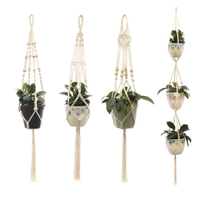 Hot sales 100% handmade macrame plant hanger flower /pot hanger for wall decoration courtyard garden