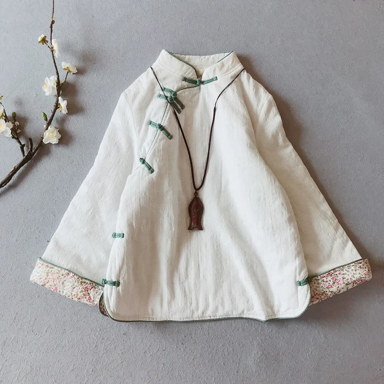 Nagodo Chinese Style Cotton Padded Jackets Coats 2020 Autumn Winter Slant Botton Zea Tea Clothes Large Size Thick Jacket
