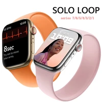 solo loop strap for apple watch band 7 45mm 41mm 44mm 40mm 38mm 42mm elastic belt silicone bracelet iwatch band 7 6 5 4 3 se
