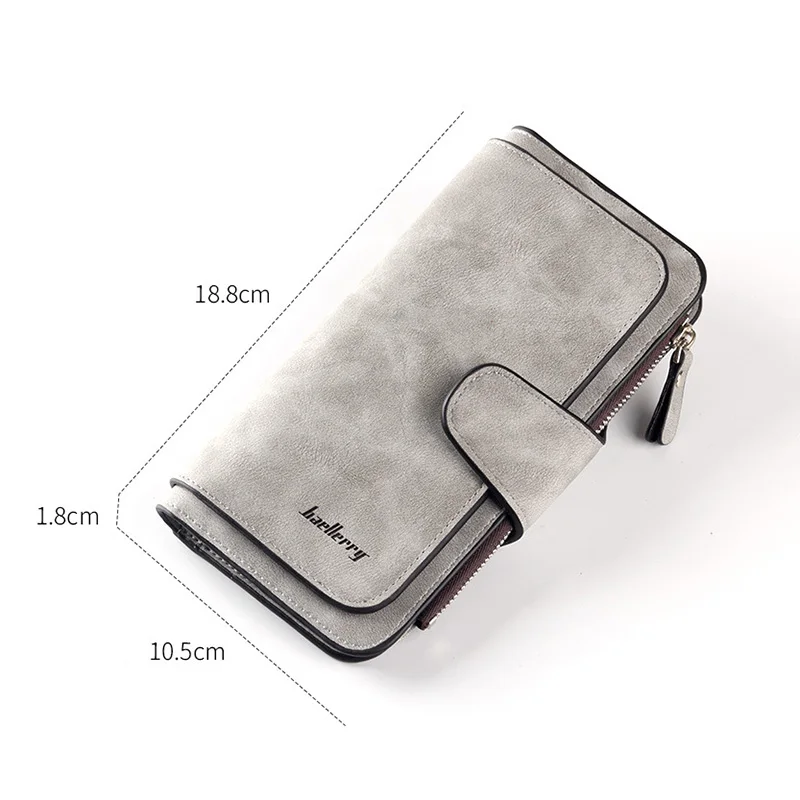 

Luxury Women PU Leather Card Holder Clutch Casual Unisex Wallet Zipper Pocket Hasp Ladies Wallet Coin Pouch Phone Bag Purse
