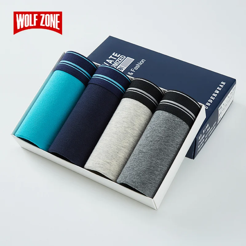 4 шт. Подарочная коробка хлопковое нижнее белье мужские дышащие шорты