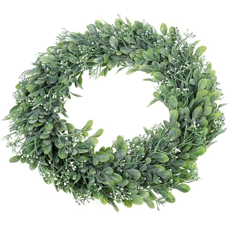 

40cm Wreath Artificial Green Leaves Door Wall Window Hanging Garland Home Decor