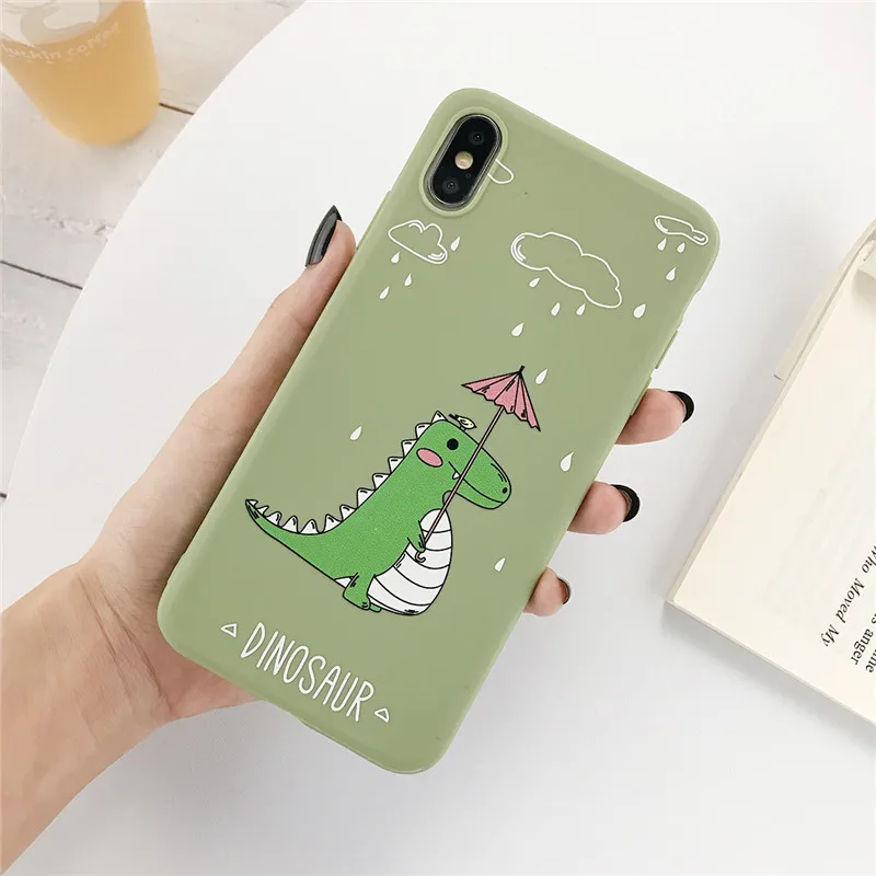 7998MG1 USLION чехол для телефона с забавным динозавром из мультфильма для iPhone 11, 6, 7, 8 Plus, X, XR, XS, Max, милый чехол для iPhone 6 Plus, мягкий силиконовый чехол - Цвет: 7998MG1