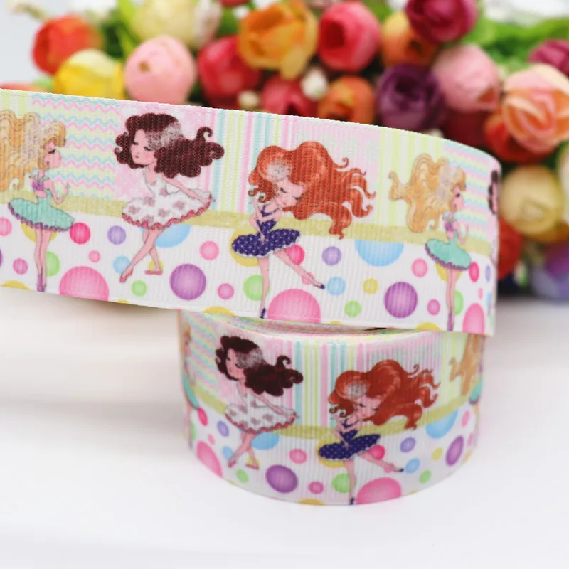 10 ярдов 1 5 'ར мм девушки печатных Grosgrain ленты для волос луки DIY ручной работы