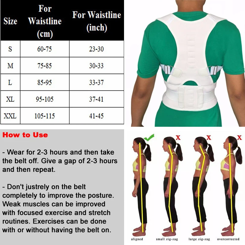 Здоровье размер XXL Корректор осанки турмалиновый пояс коррекция для спины
