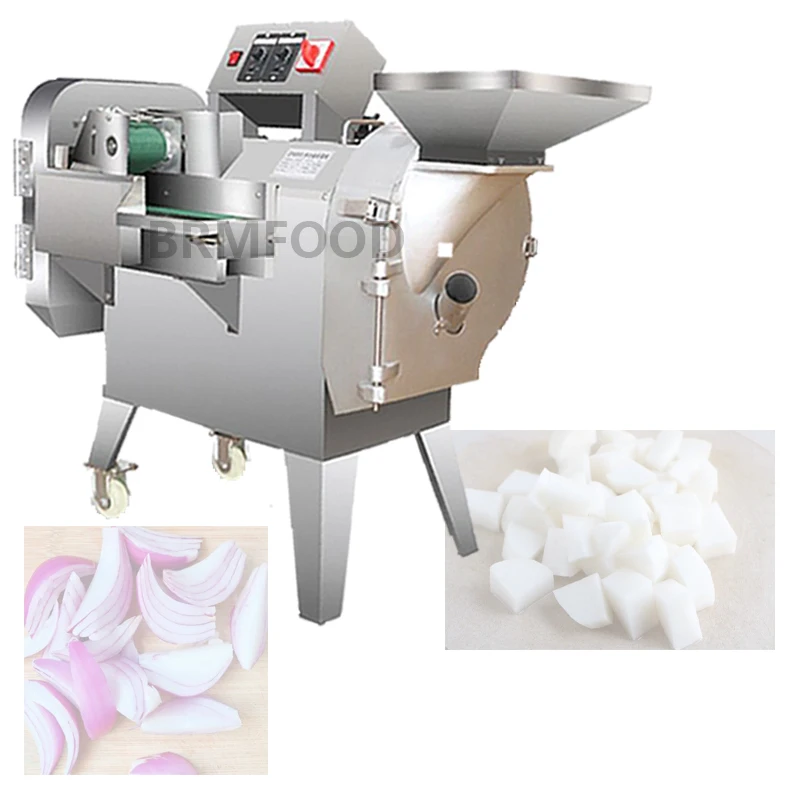 

Stainless Steel Double Head Vegetable Cutting Machine Multifunction Automatic Slice Dice Shred Vegetable Cutter