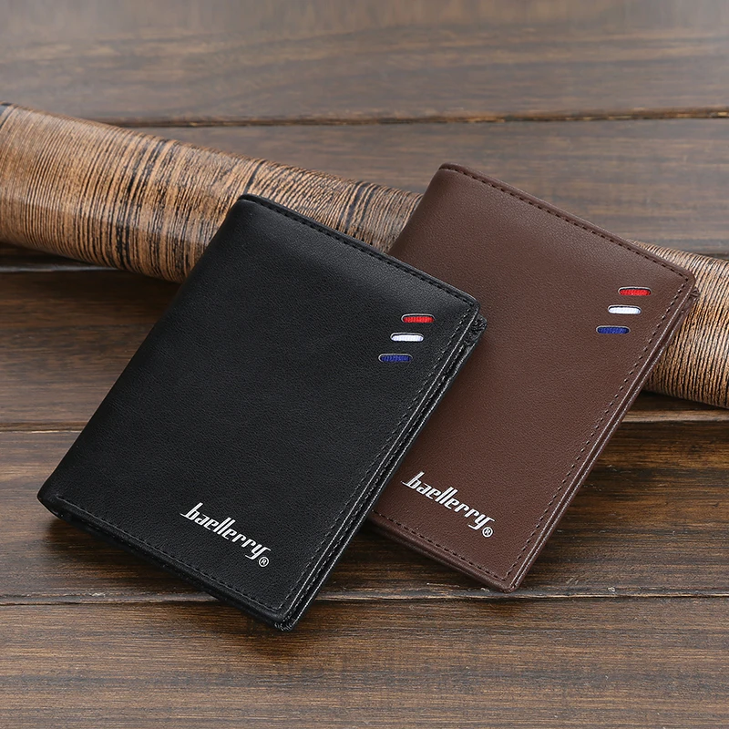 Винтажный Мужской кошелек из искусственной кожи Короткие Кошельки мужские