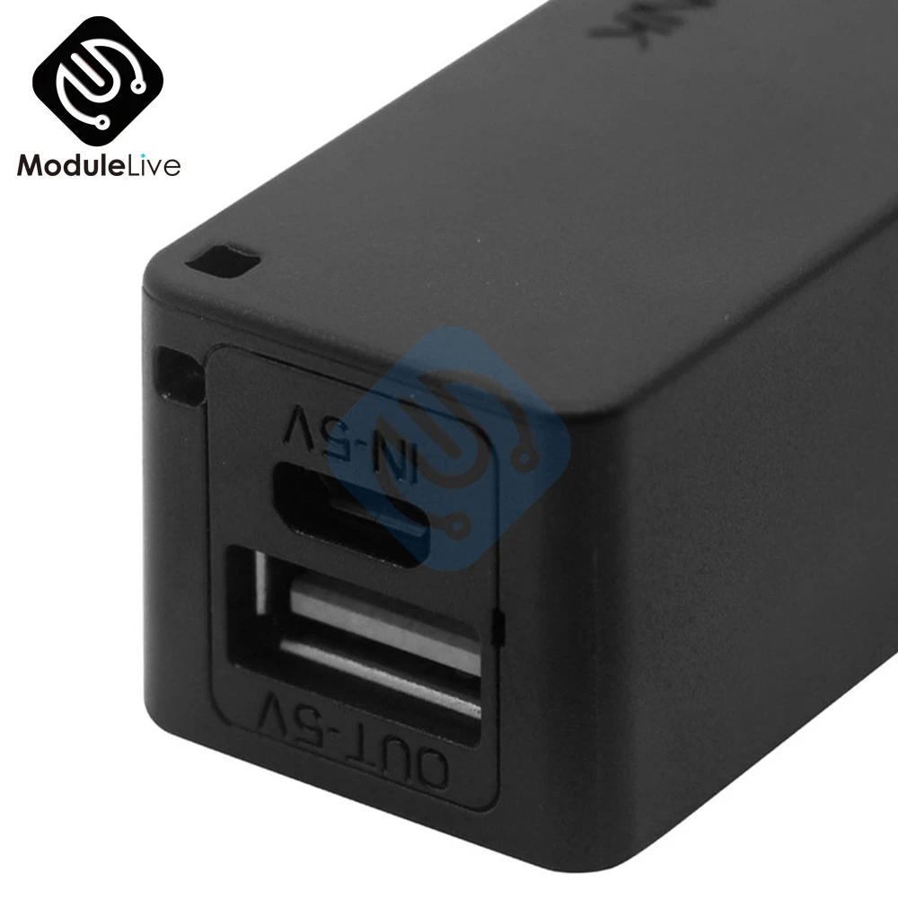 USB внешний аккумулятор Комплект 18650 зарядное устройство DIY коробка черный