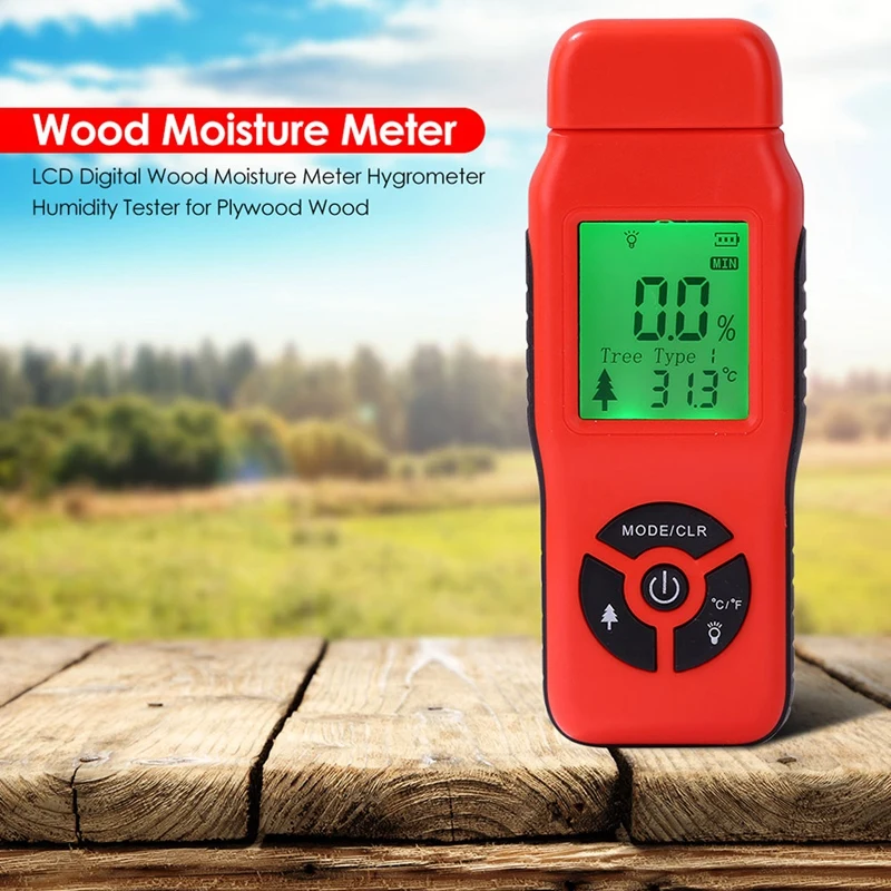 

Ручной измеритель влажности древесины, тестер влажности древесины с ЖК-дисплеем, диапазон измерения влажности 2%-70%