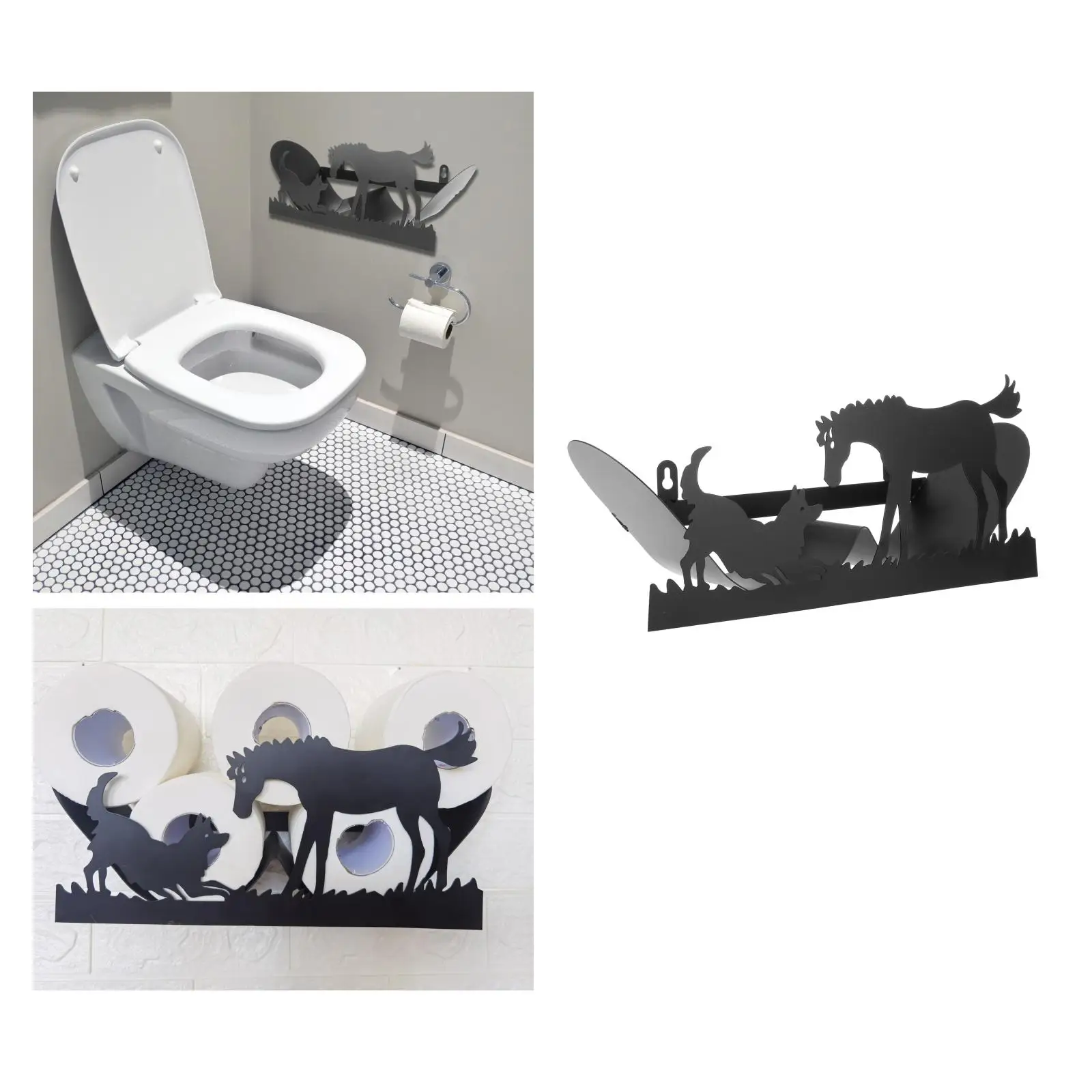 

Metal Toilet Paper Holder Iron Tissue Paper Storage Rack Organizer Decor