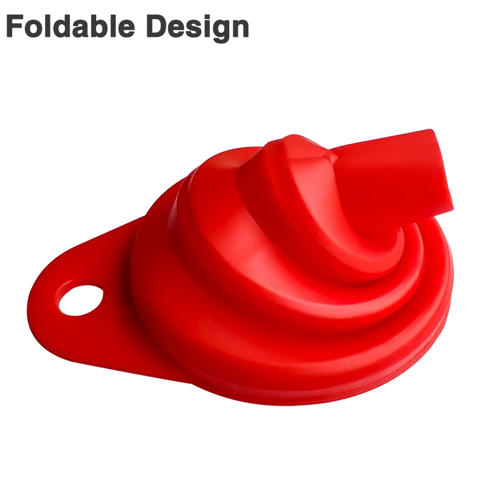 Collapsible Silicone Funnel Foldable Engine Oil Fuel Petrol Diesel Washer Fluid Change Fill Car Gasoline Transfer Auto Universal |