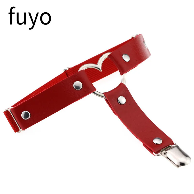 2021 в стиле панк для женщин сапоги из эластичной кожи подвязки сердце ноги