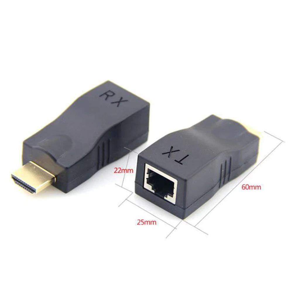 1 Pair 4K HDMI-compatible Extender RJ45 Extension Up to 30m Over CAT5e Cat6 Network Ethernet LAN for HDTV HDPC DVD PS3 STB | Электроника