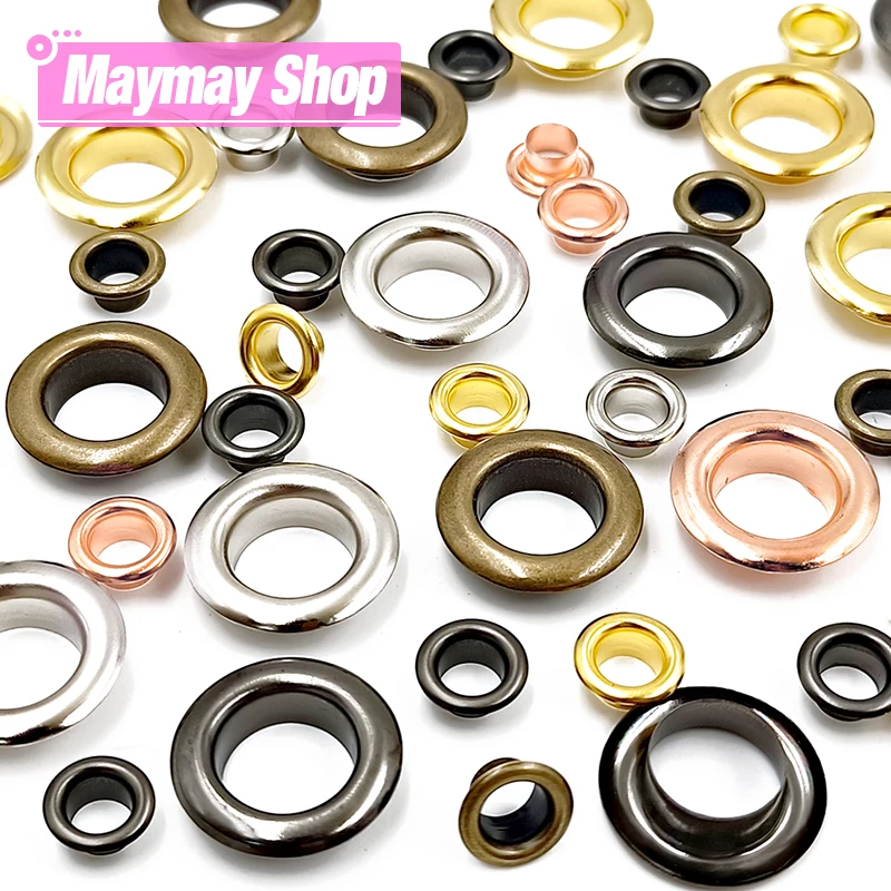 

200Pcs Mixed 5 Colors Hole Metal Eyelets Grommets with Washer for Diy Leathercraft Accessories Shoes Belt Cap Bag Tags Clothes