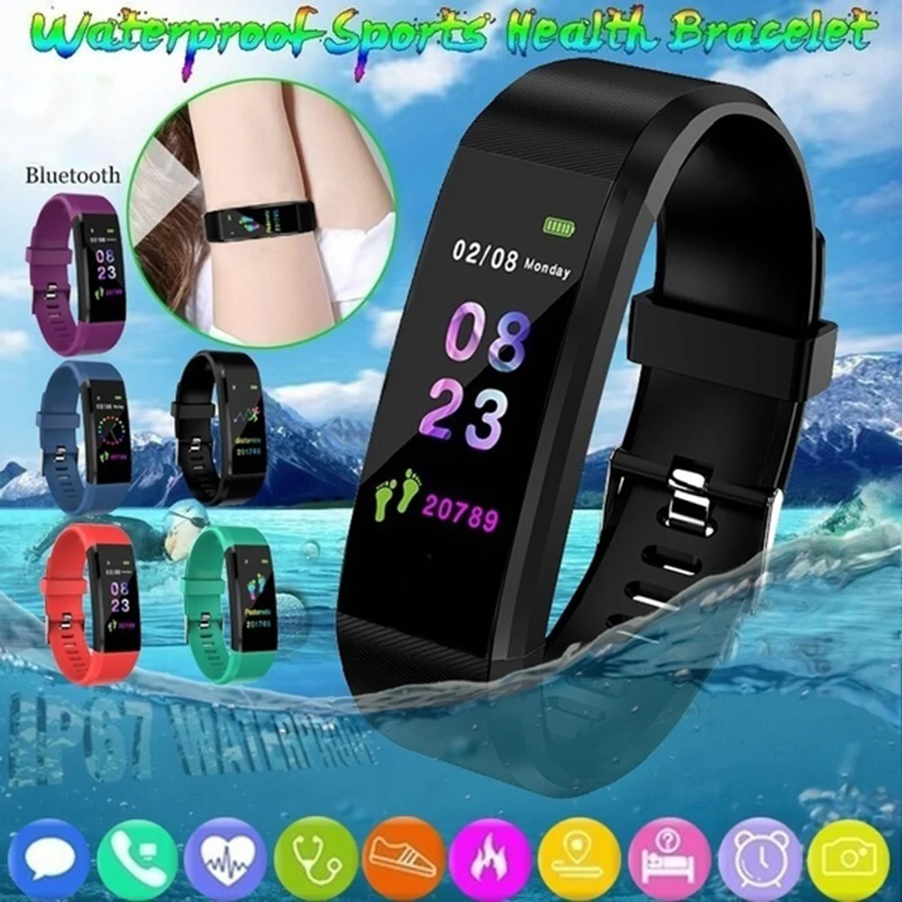 Health Bracelet Heart Rate Blood Pressure Smart Band Fitness Tracke Smartband Wristband for Watch | Электроника