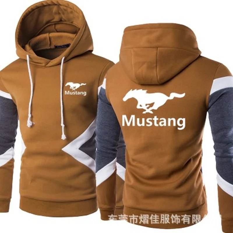 

2021 New Men Mustang Spring Autumn Fashion Pullover Sweatshirts Patchwork Casual Cotton Hoodies Clothing S-5XL Size
