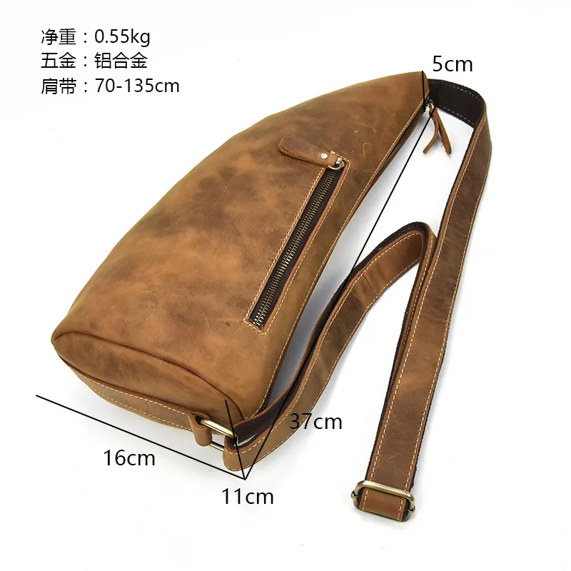 Luxury Designer Men Bag Genuine Leather Man Purse Chest Pack with Phone Pouch |