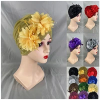 new 12pcs laest elegant feather hat with stones embroider women ready cap headwear casual india bonnet hat