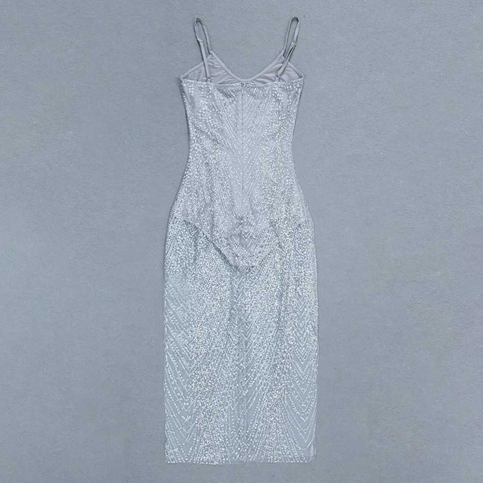 Женское Сетчатое платье миди без рукавов облегающее спагетти Клубное вечернее