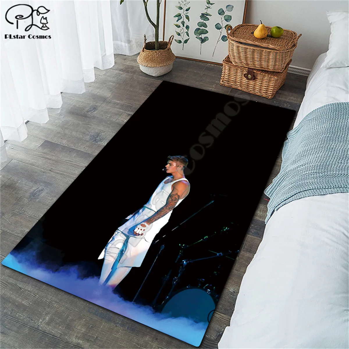 

Justin Bieber singer pattern Anti-Skid Area Floor Mat 3D Rug Non-slip Mat Dining Room Living Room Soft Bedroom Carpet
