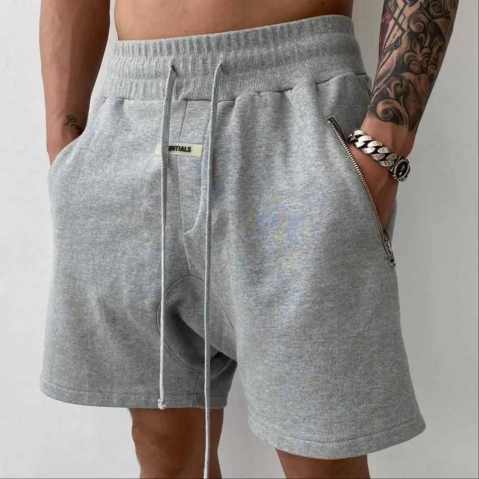 

Men's Korean version of the retro new sports fitness crotch shorts Men's trend loose daily all-match zipper pocket pants