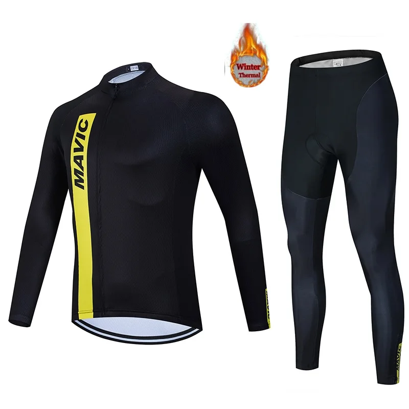 2020 Mavic Pro winter team Cycling Jersey Set long sleeve MTB cycling clothing thermal polar uniform bicycle Maillot | Спорт и