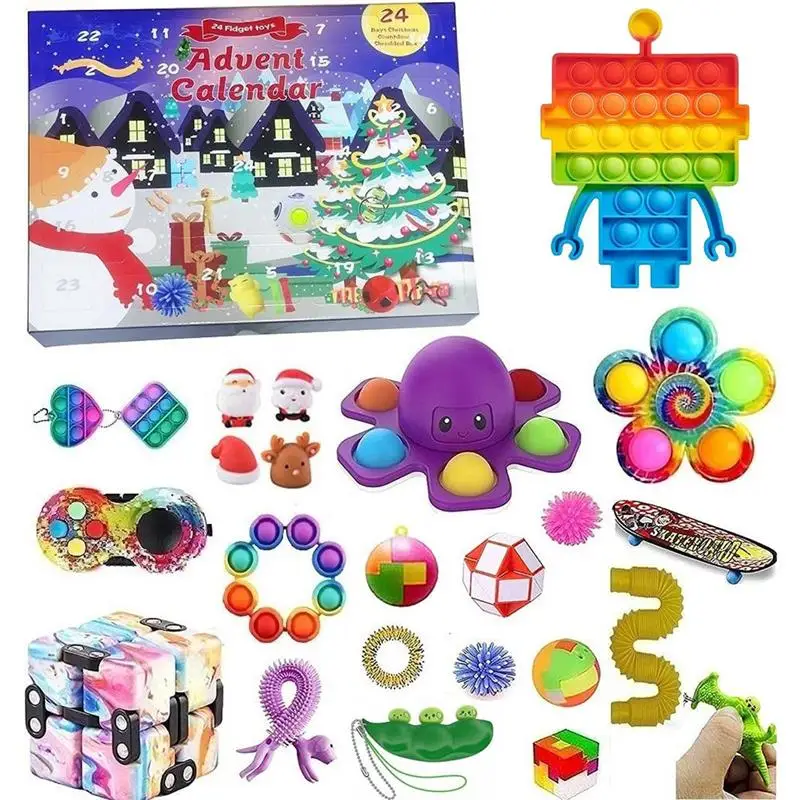 

Advent Calendar 2021 Christmas Toy For Kid Countdown Calendar 24 Days Xmas Toys Christmas Push Bubbles Toy Pack Gift Noel New
