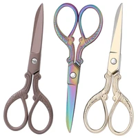 lmdz 1 pcs of 13cm durable stainless steel retro embroidery sewing scissors tool goldcolorbrown phoenix scissors cutters tools