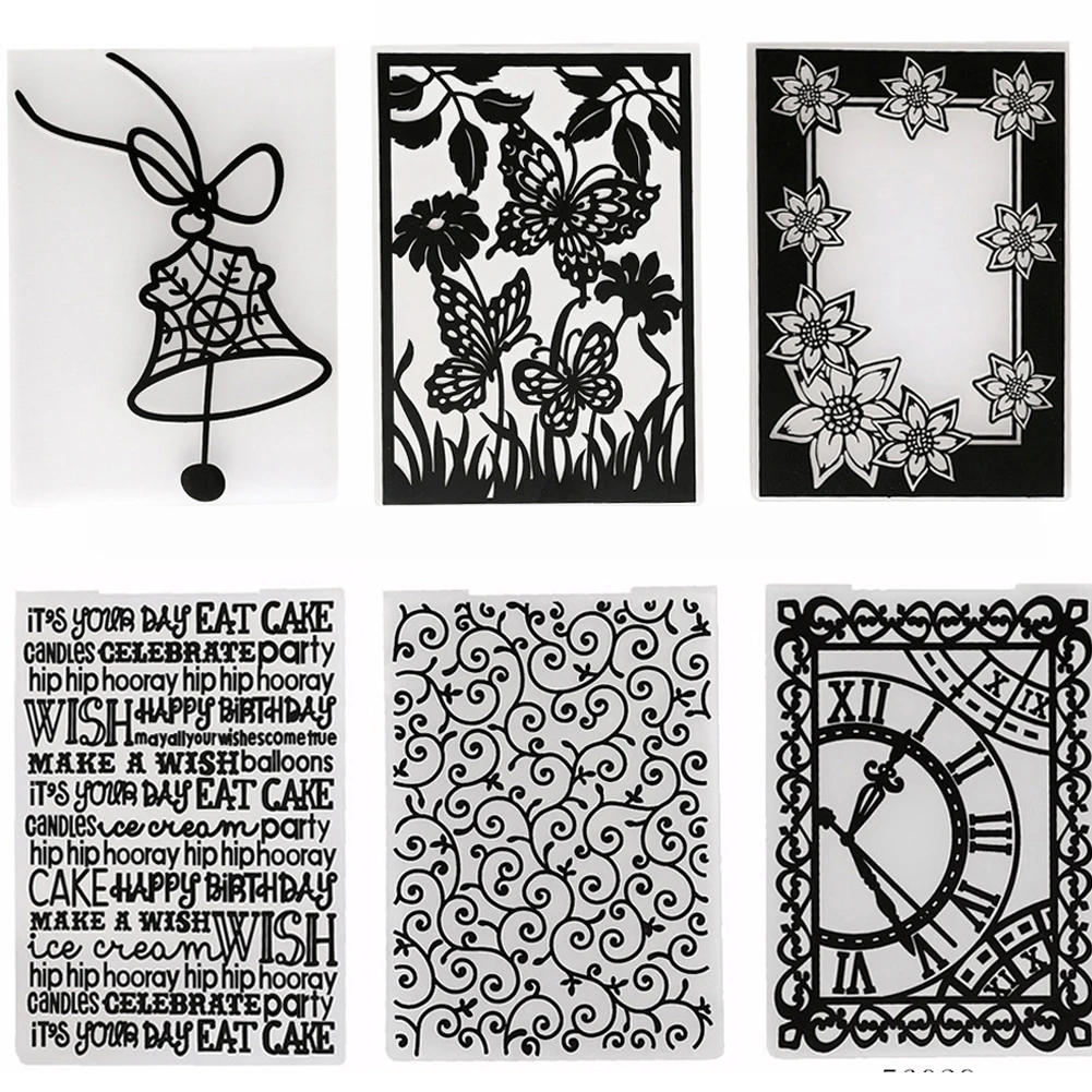 

Christmas bell butterfly Plastic Embossing Folder Template for DIY Scrapbooking Craft Photo Album Card Handmade Decor Supplies