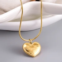 18k yellow gold plated love heart snake bone necklace for women clavicle chains wedding birthday party jewelry necklaces gifts
