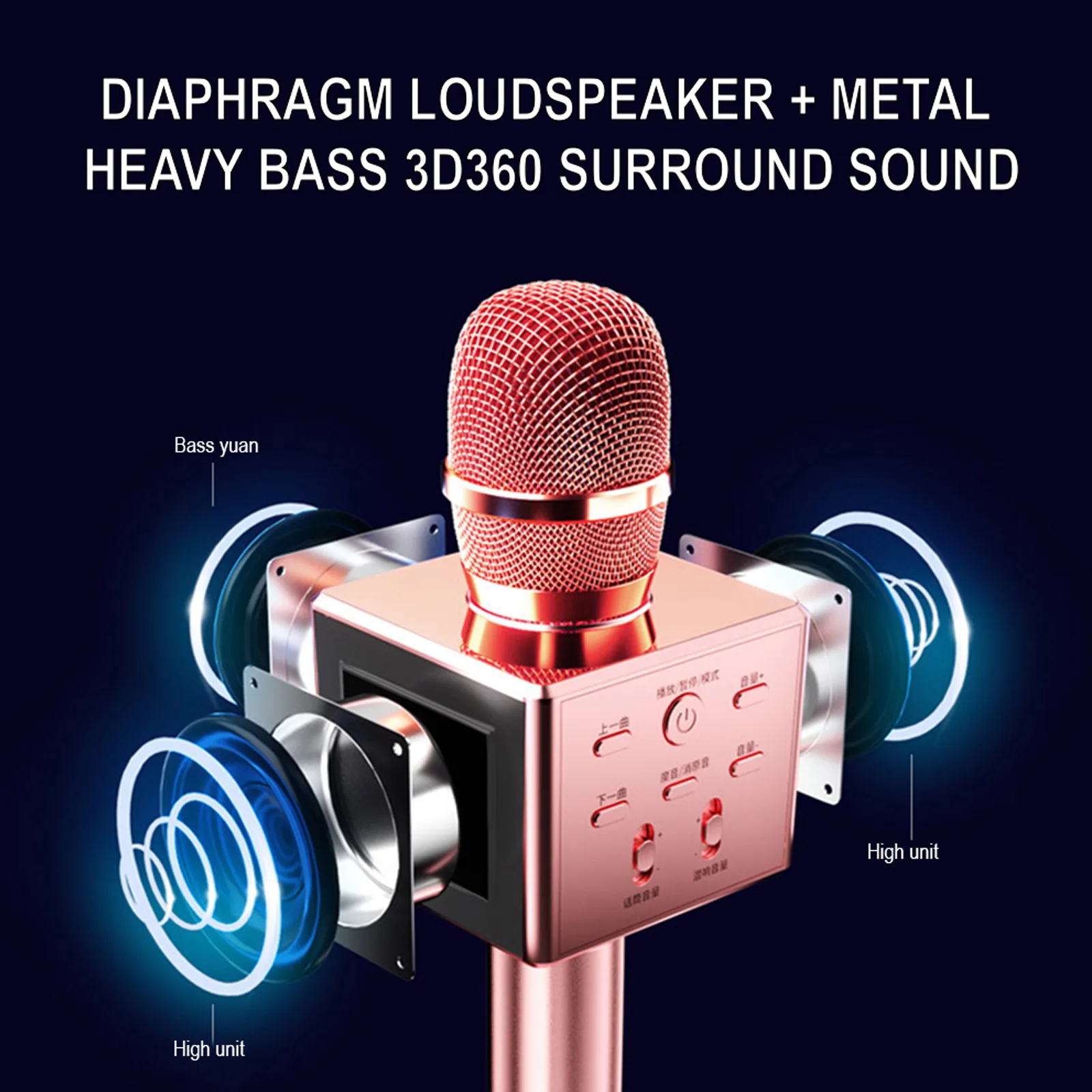 Беспроводной Bluetooth-микрофон для караоке ручной микрофон детей рождественский