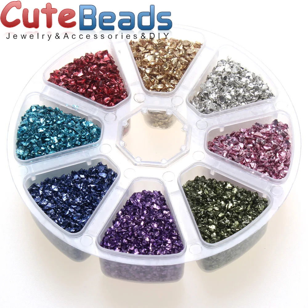 Новинка 8 цветов 1 комплект украшение для ногтей битое стекло декоративный камень