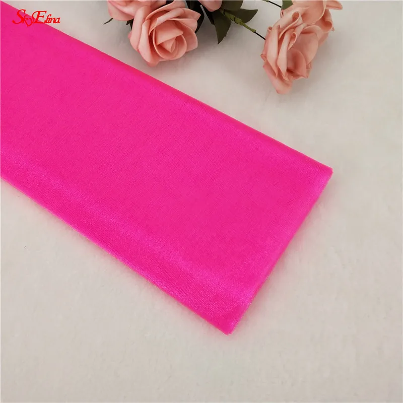 deep pink Тюль в рулоне 15 см* 5 м, 48 см* 5 м, юбка-пачка из органзы, украшение для детского душа, Свадебная вечеринка, арка, аксессуары для дверей с цветами, 7zSH015 - Цвет: deep pink