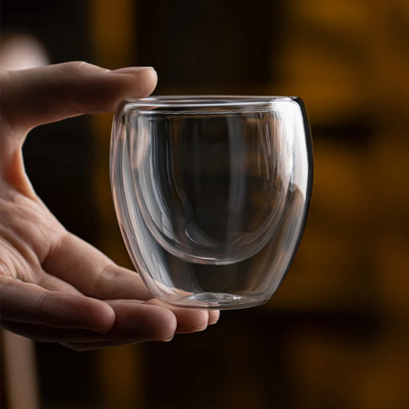 SENDIAN двойная прозрачная стеклянная чайная чашка термостойкая ручной работы