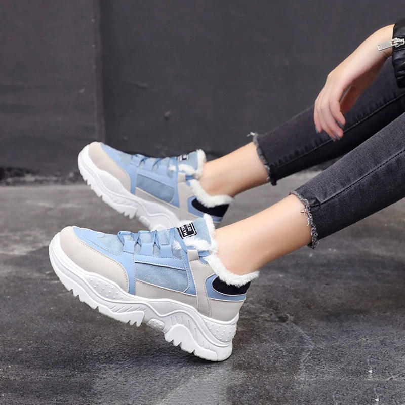 Женская Повседневная обувь коллекция 2019 года Модные женские кроссовки из флока