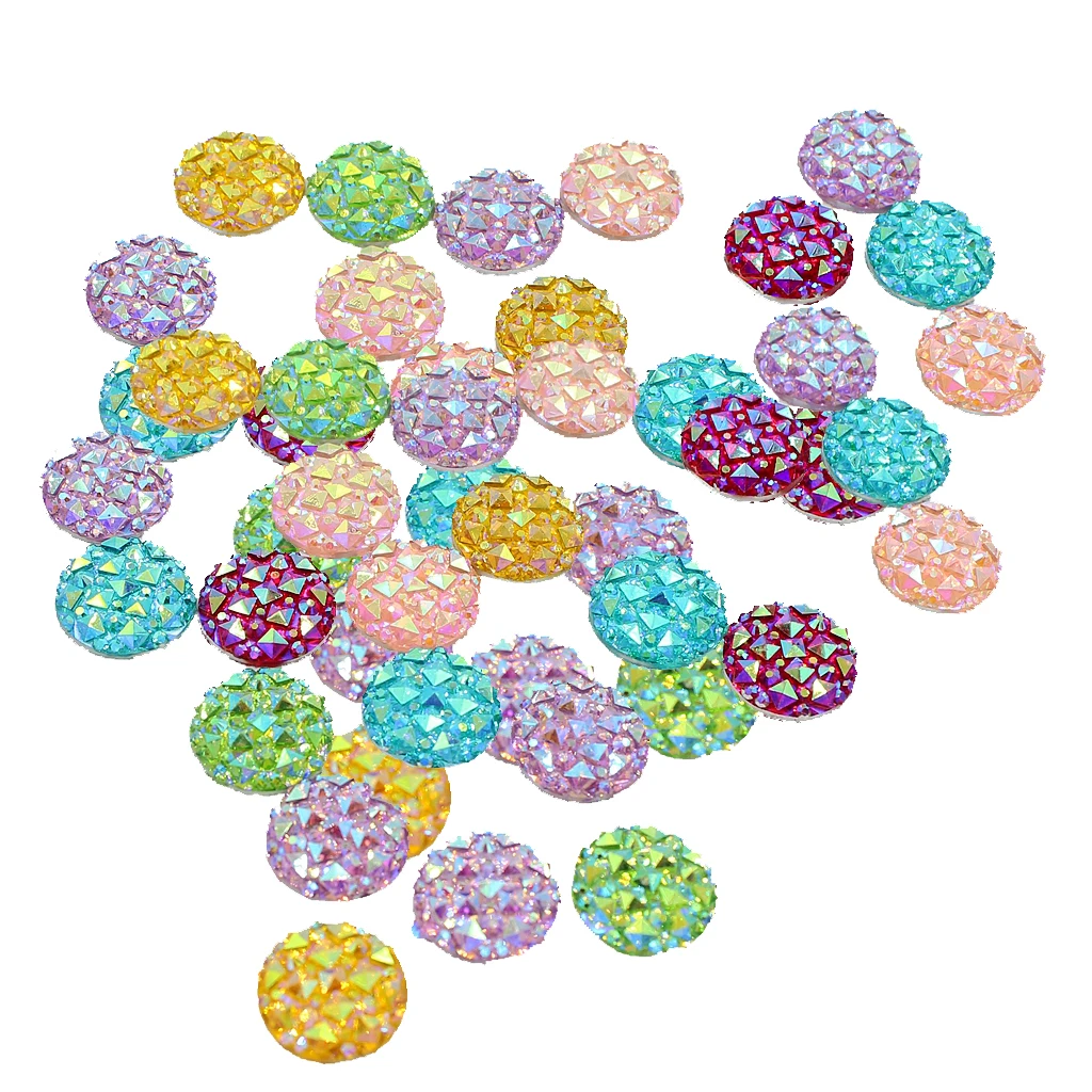 

50 штук полимерные круглые пунктирной линии Стразы кабошоны ремесла Сделай Сам Скрапбукинг 12 мм