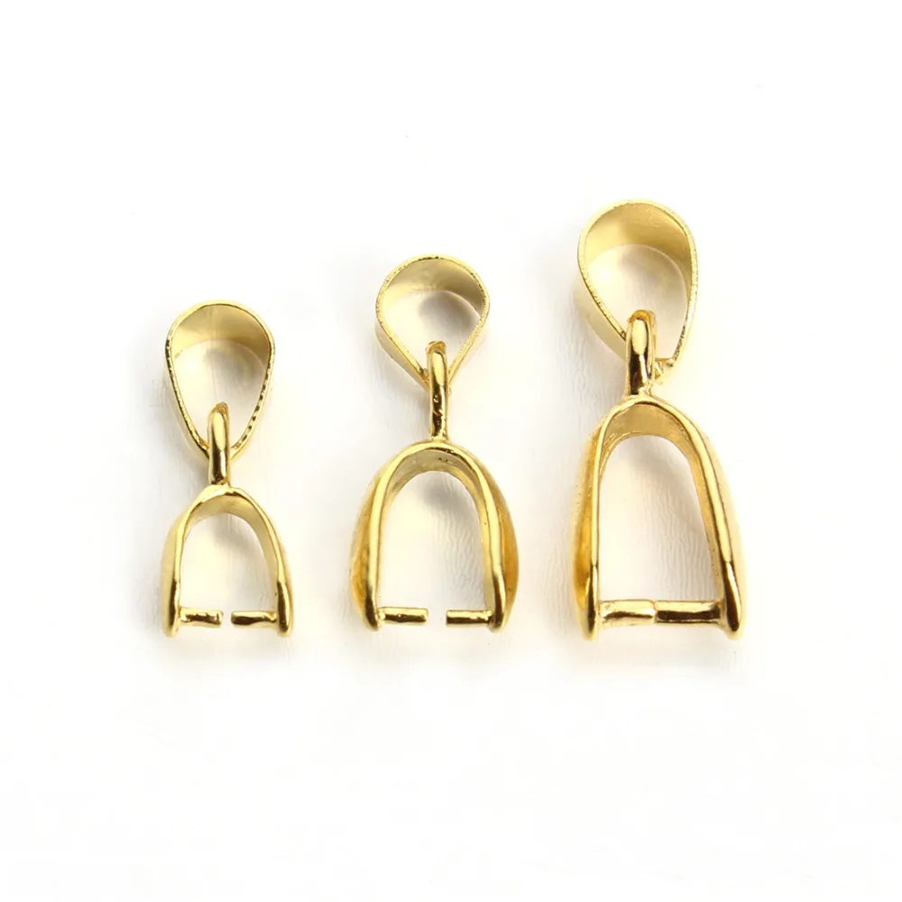 Ciseng 50 шт. медный Золотой родиевый металлический зажим подвеска-Бейл 5x14 6x17 7x20 мм