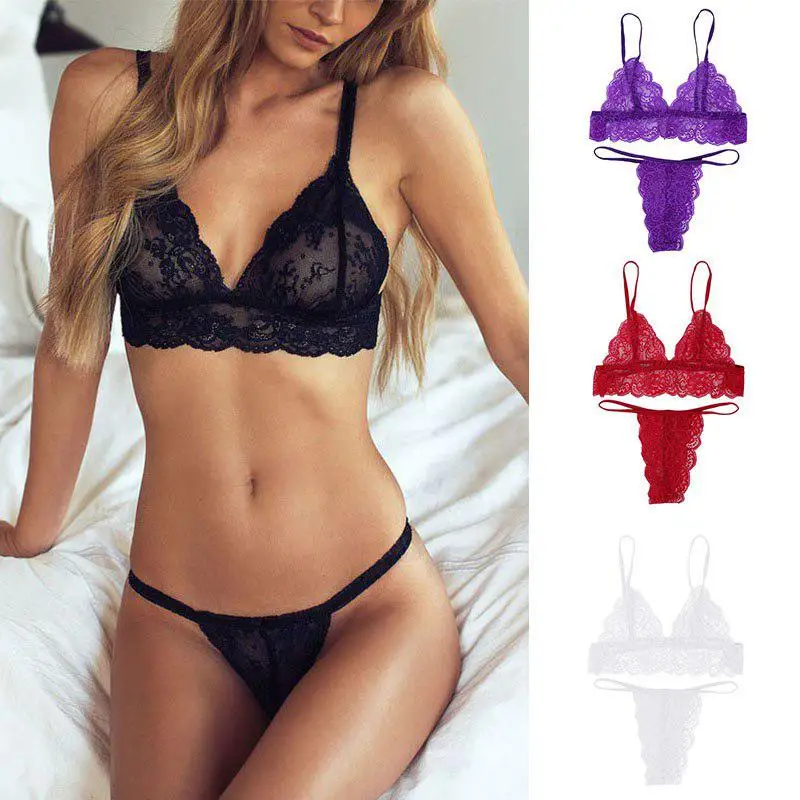 

Bra Sets For Sexy Women Push Up Top Body Transparent Garter Crotchless Thongs Exotic Lace Underwear Erotic Lingerie Pornos Suit