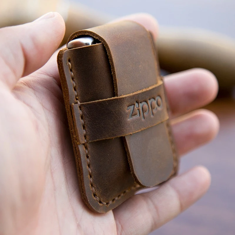 Чехол из воловьей кожи для зажигалки мужской Карманный чехол обычной плоской