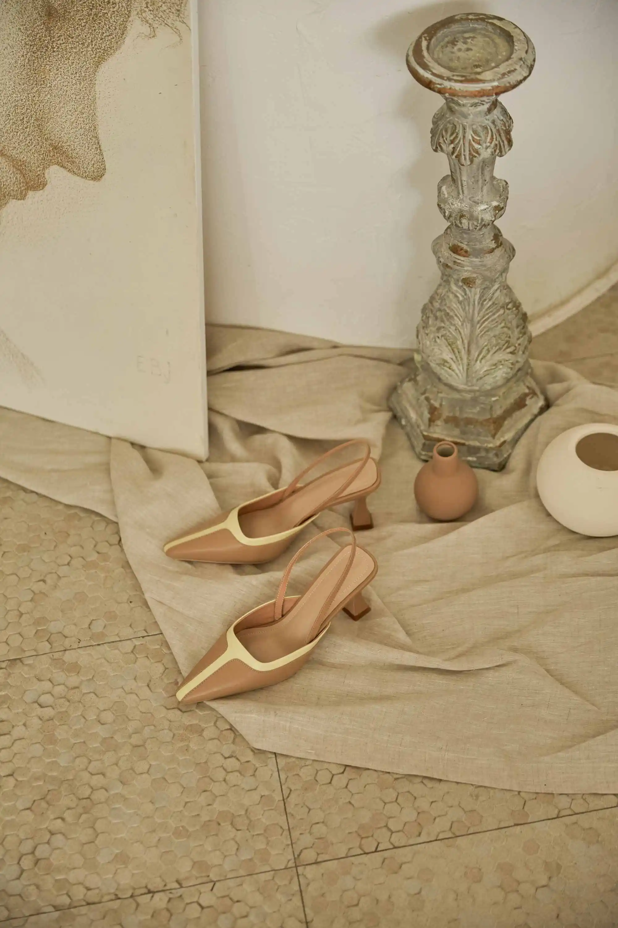 

Krazing pot new genuine leather slingback shoes advanced mixed colors slip on small square toe high heels spring women pumps L40