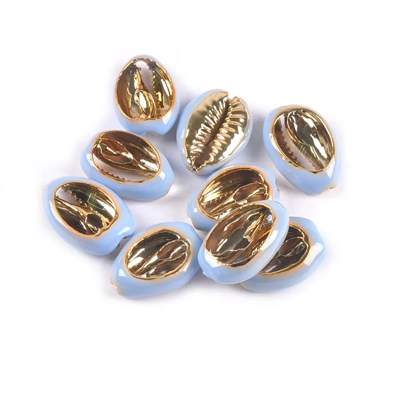 Позолоченная эмалированная ракушка Cowrie для домашнего декора ручной работы
