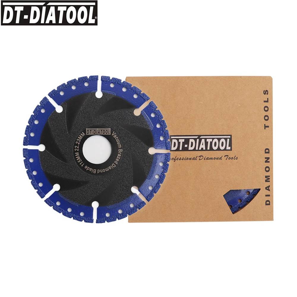 

DT-DIATOOL 2pcs Diameter 4.5inch Vacuum Brazed Diamond Cutting Disc Saw blade All Purpose Demolition Cutting Blade