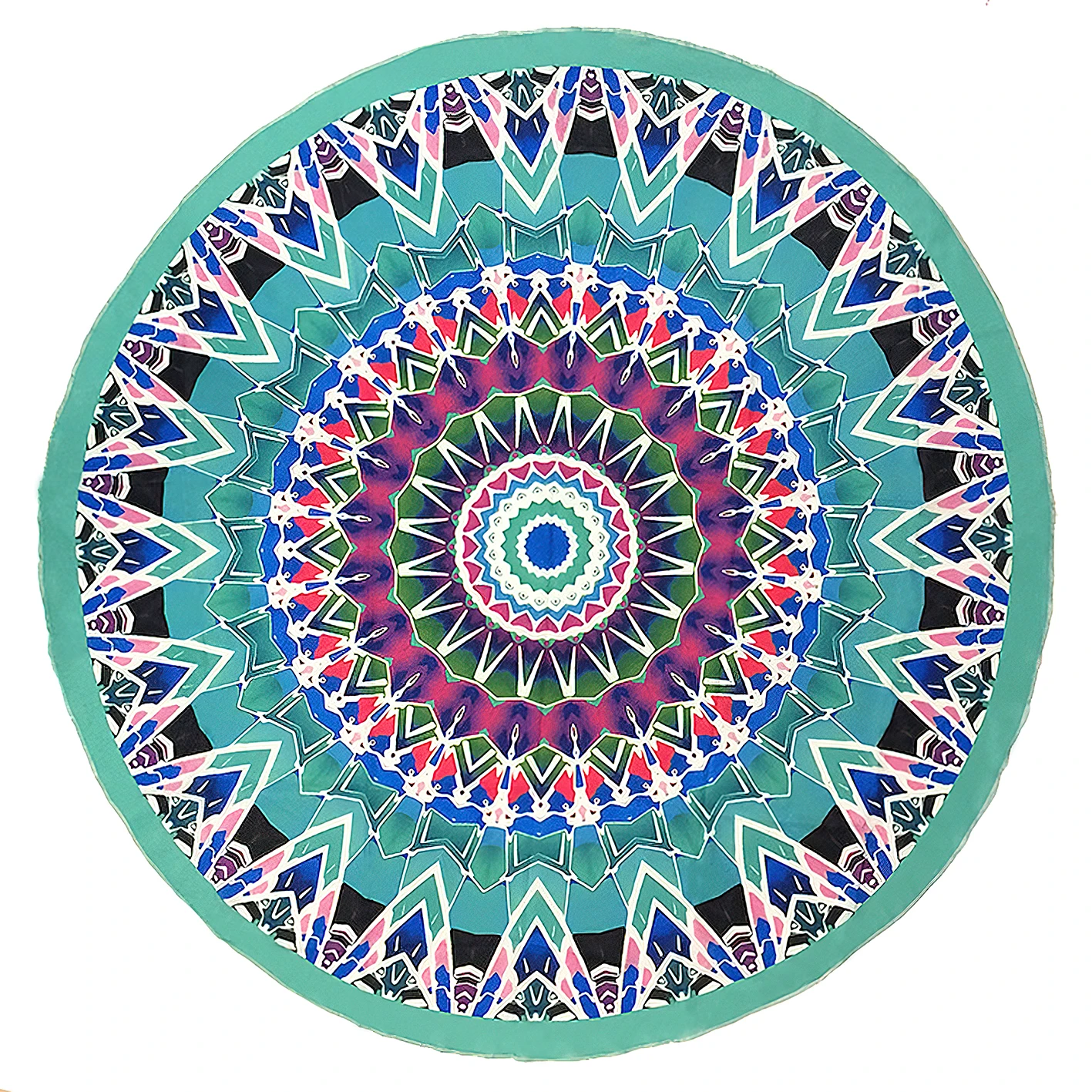 

148cm Microfiber Round Beach Towel Mandala Hippie Tapestry Blanket Shawl Tassel Big Rug Absorbent Quick-Drying Bath Towel