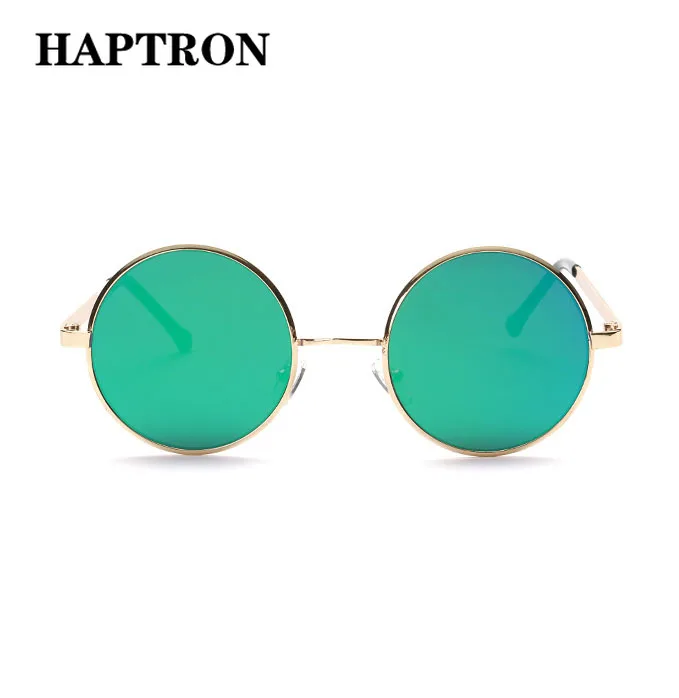 HAPTRON винтажные Круглые Солнцезащитные очки женские брендовые ретро желтые