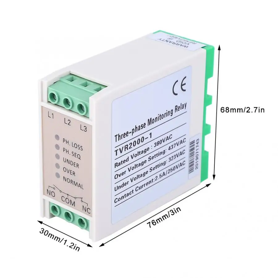3-фазное реле питания монитора 380 В переменного тока защита цепи от сбоя и