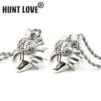 50pcs griffin necklace fairy tale animal pendant wild monster anime game purple crystal gryphon medallion male chain necklace