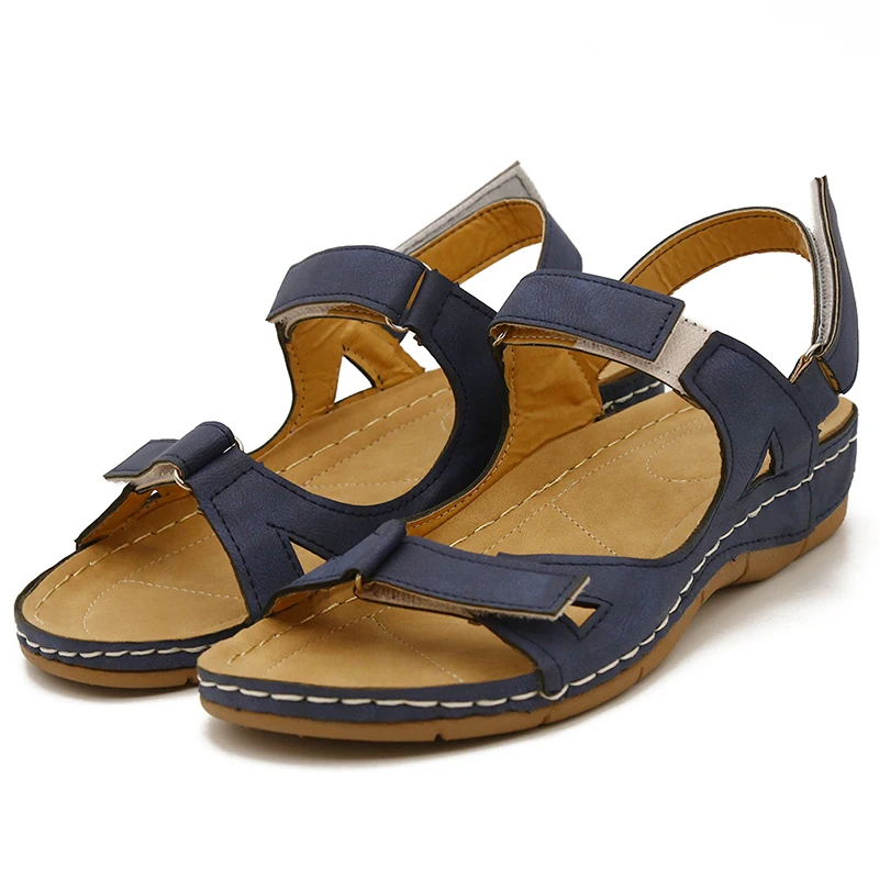 

2020 New Women Sandals Soft Three Color Stitching Ladies Sandals Comfortable Flat Sandals Open Toe Beach Shoes Woman Footwear