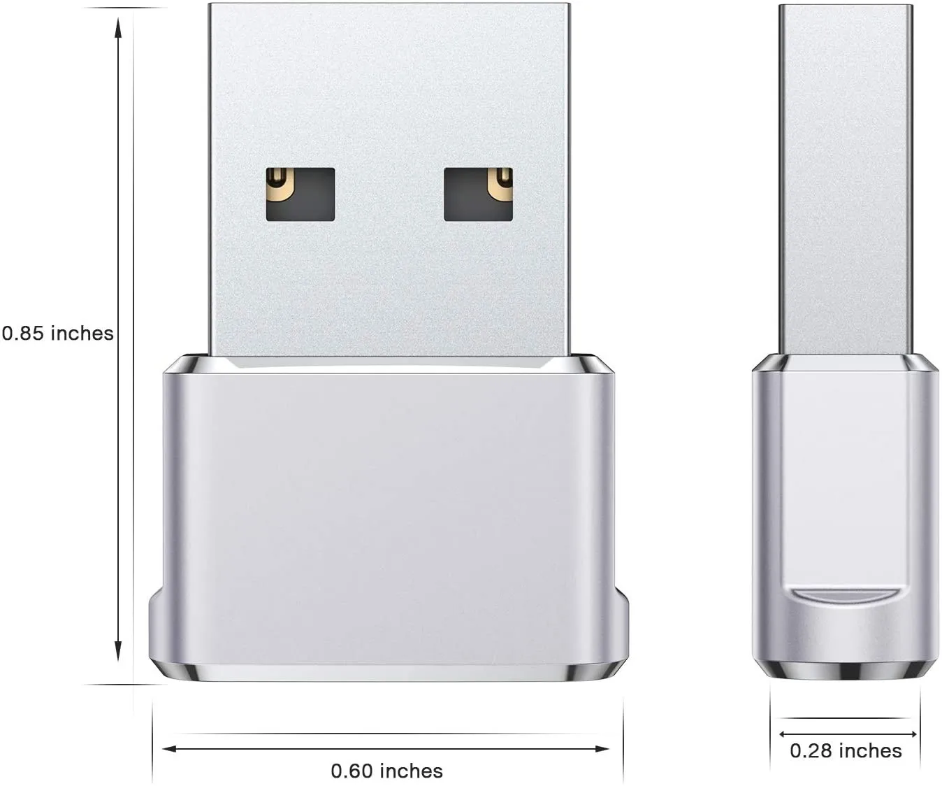 

USB C Female to USB Male Adapter 2-Pack,Type C to A Charger Cable Converter for iPhone 11 12 Mini Pro Max,XR SE,Airpods,iPad Air