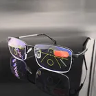 Прогрессивные очки для чтения, Мультифокальные с защитой от синего света, деловые Компьютерные очки для дальнозоркости, для женщин и мужчин, полуоправа, 1,5, 2,0, 2,5, 1,0