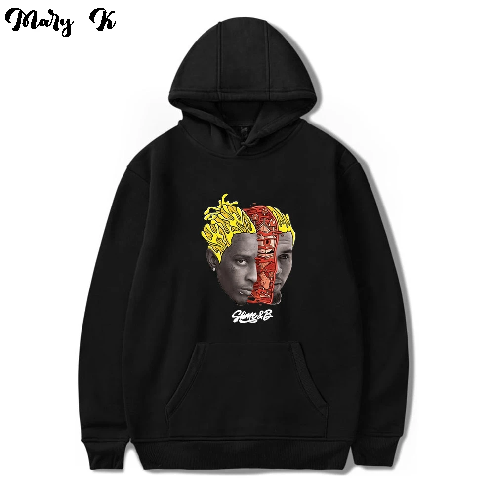 Толстовка с изображением Криса коричневого и молодого худи надписью Thug Go Crazy для